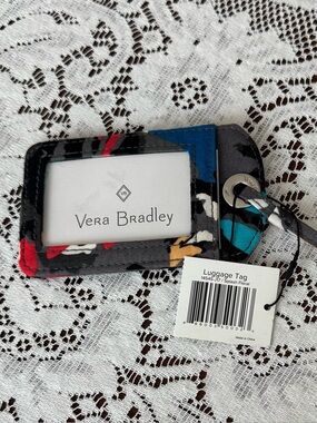 Vera Bradley Black Floral Accent Luggage Tag